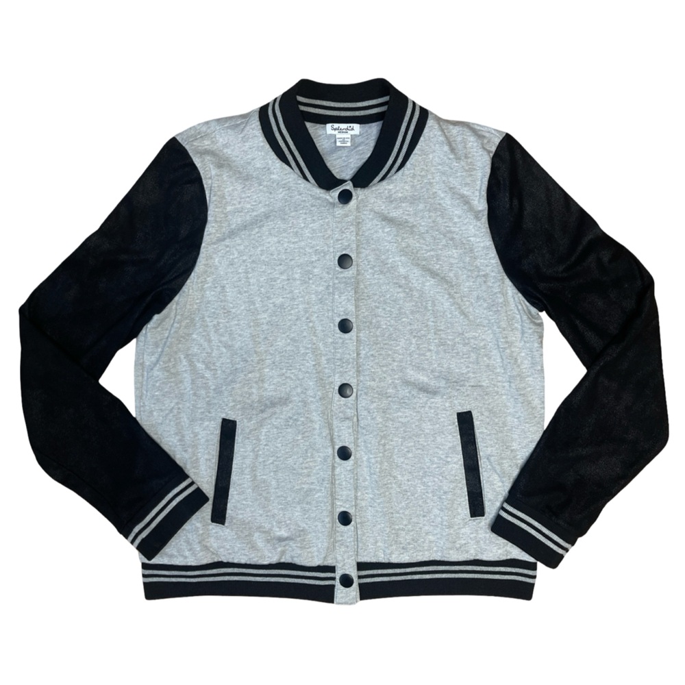 Splendid Varsity Bomber Jacket - Gray, Black, White - Medium - Picture 2 of 10
